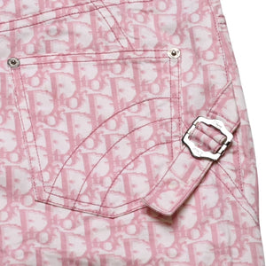極美品 Christian Dior クリスチャンディオール ライトストーン ミニスカート ピンク 4P12033501 中古 4a003168