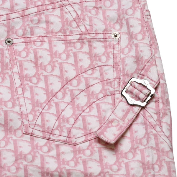 極美品 Christian Dior クリスチャンディオール ライトストーン ミニスカート ピンク 4P12033501 中古 4a003168