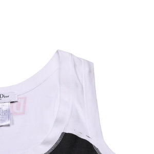 極美品 Christian Dior クリスチャンディオール ハードコアライン タンクトップ 4E16155601 サイズ36 総柄 ガリアーノ期 中古 4a003165