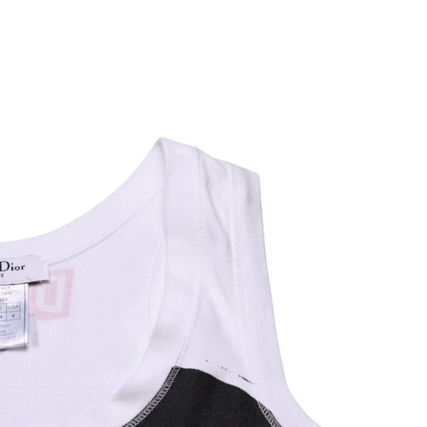 極美品 Christian Dior クリスチャンディオール ハードコアライン タンクトップ 4E16155601 サイズ36 総柄 ガリアーノ期 中古 4a003165