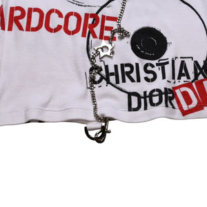 極美品 Christian Dior クリスチャンディオール ハードコアライン タンクトップ 4E16155601 サイズ36 総柄 ガリアーノ期 中古 4a003165