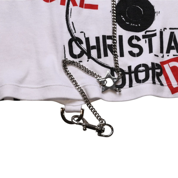 極美品 Christian Dior クリスチャンディオール ハードコアライン タンクトップ 4E16155601 サイズ36 総柄 ガリアーノ期 中古 4a003165