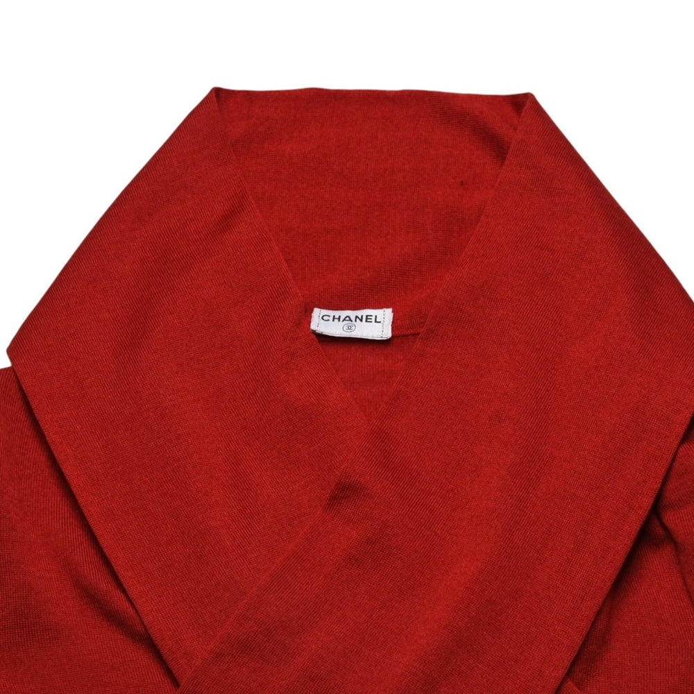 Very good condition CHANEL Sleeveless knit here mark cashmere silk red no neck tag used 4a002628