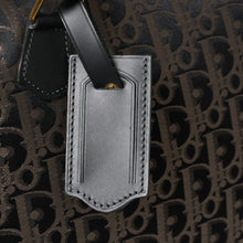 Load image into Gallery viewer, 極美品 Christian Dior クリスチャンディオール オブリーク トロッター ボストンバッグ ジャガードキャンバス カーフスキン ブラック ゴールド金具 WS27279 中古 4a002093