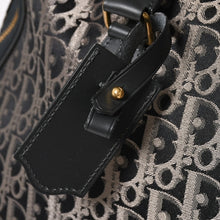 Load image into Gallery viewer, 極美品 Christian Dior クリスチャンディオール オブリーク トロッター ボストンバッグ ジャガードキャンバス カーフスキン ブラック ゴールド金具 WS27279 中古 4a002093