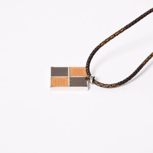 LOUIS VUITTON ルイヴィトン パンダンティフ ダミエ シルバー925 Ag925 ネックレス ブラウン イエロー 美品 中古 4a003249