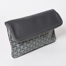 画像をギャラリービューアに読み込む, 新品同様 GOYARD ゴヤール 折りたたみクラッチバッグ サンマリー MM ヘリンボーン柄 グレー 中古 4a003226