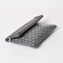 画像をギャラリービューアに読み込む, 新品同様 GOYARD ゴヤール 折りたたみクラッチバッグ サンマリー MM ヘリンボーン柄 グレー 中古 4a003226