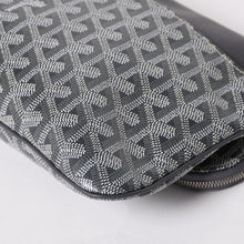 画像をギャラリービューアに読み込む, 新品同様 GOYARD ゴヤール 折りたたみクラッチバッグ サンマリー MM ヘリンボーン柄 グレー 中古 4a003226