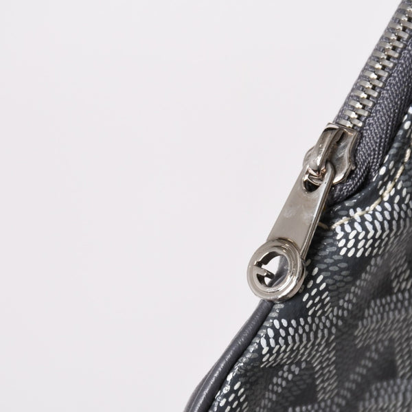 新品同様 GOYARD ゴヤール 折りたたみクラッチバッグ サンマリー MM ヘリンボーン柄 グレー 中古 4a003226