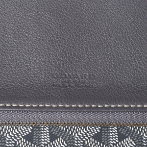 新品同様 GOYARD ゴヤール 折りたたみクラッチバッグ サンマリー MM ヘリンボーン柄 グレー 中古 4a003226