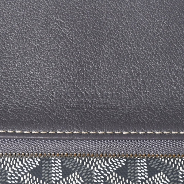 新品同様 GOYARD ゴヤール 折りたたみクラッチバッグ サンマリー MM ヘリンボーン柄 グレー 中古 4a003226