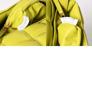 極美品 BOTTEGAVENETA ボッテガヴェネタ PADDED CASSETTE パデッド カセット ショルダーバッグ 591970 ライムグリーン 中古 4a003222
