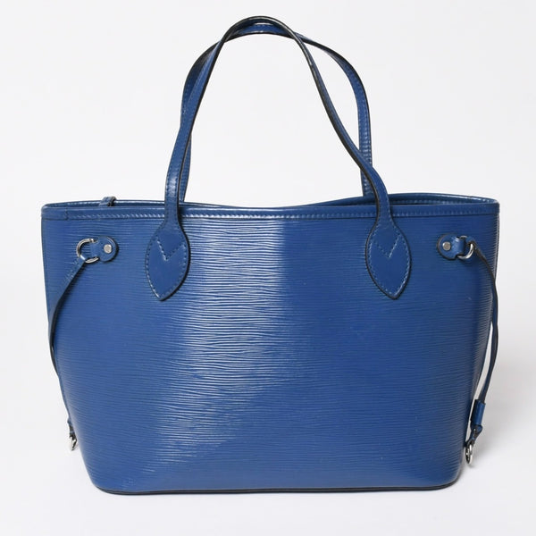 LOUIS VUITTON ルイヴィトン トートバッグ M40958 ネヴァーフルPM エピ ブルー シルバー金具 美品 中古 4a002105