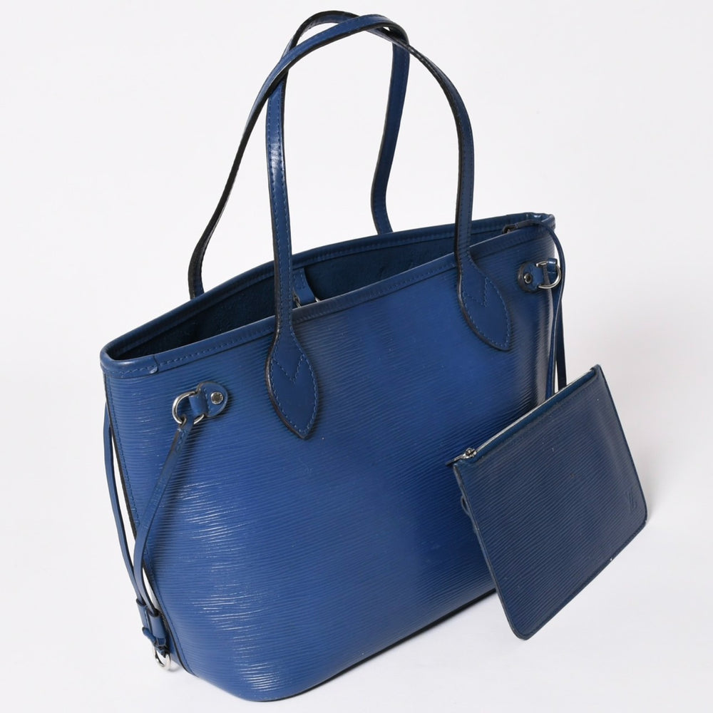 LOUIS VUITTON ルイヴィトン トートバッグ M40958 ネヴァーフルPM エピ ブルー シルバー金具 美品 中古 4a002105