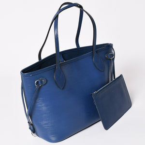 LOUIS VUITTON ルイヴィトン トートバッグ M40958 ネヴァーフルPM エピ ブルー シルバー金具 美品 中古 4a002105