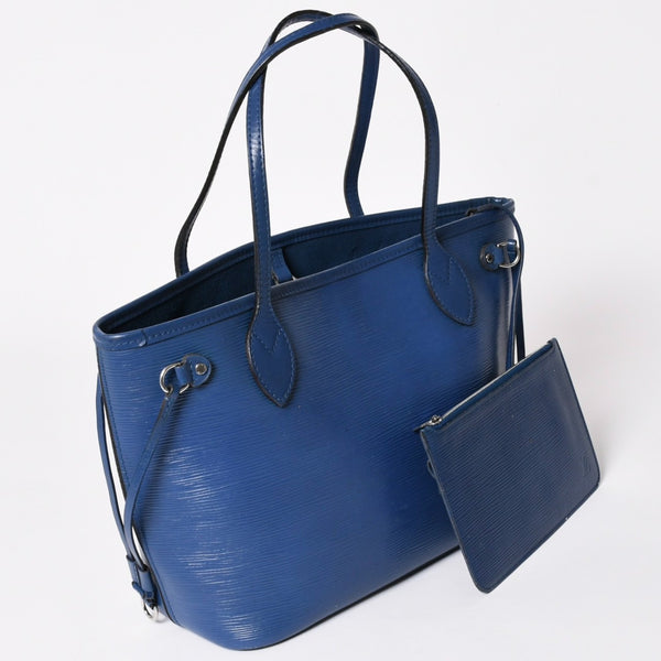 LOUIS VUITTON ルイヴィトン トートバッグ M40958 ネヴァーフルPM エピ ブルー シルバー金具 美品 中古 4a002105