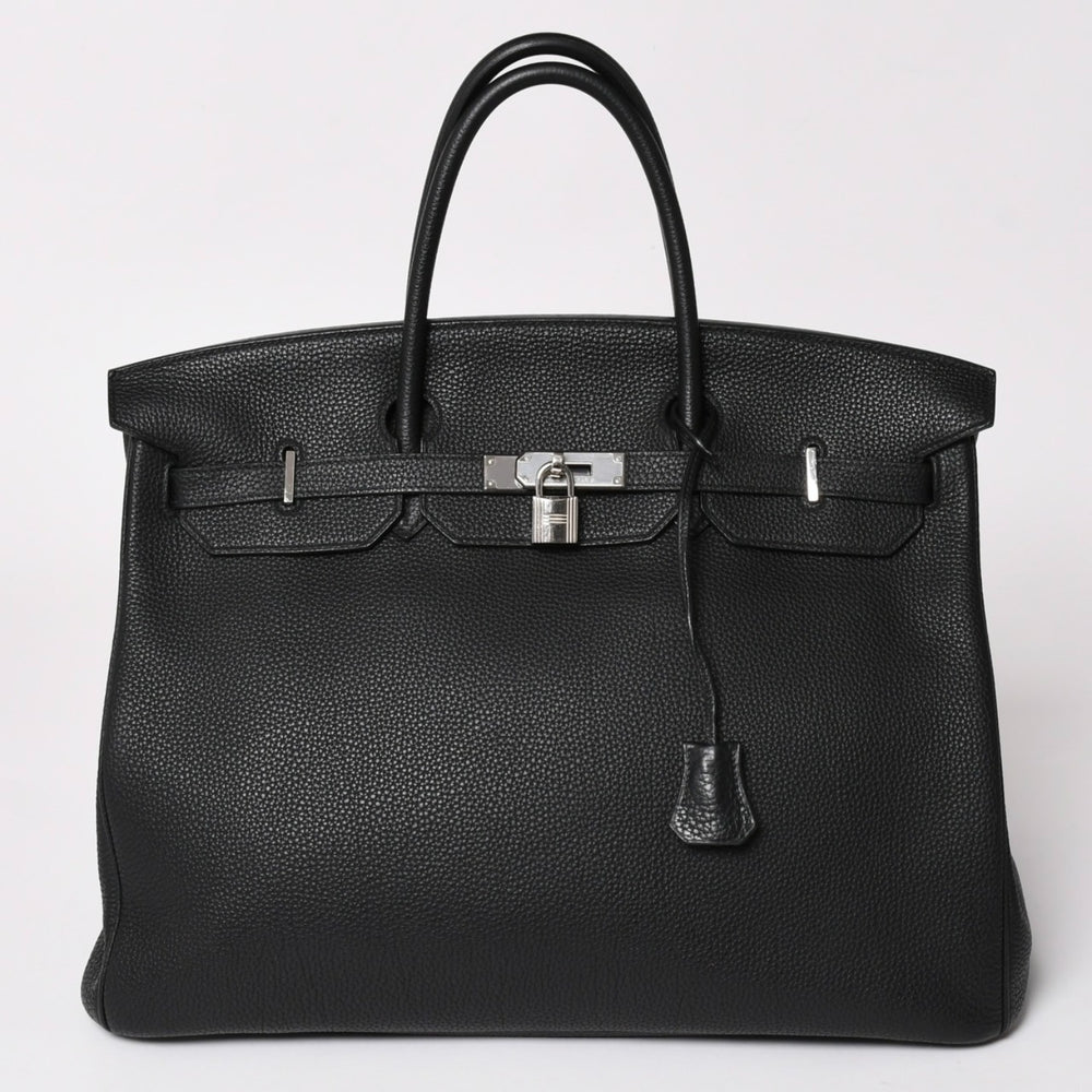 極美品 HERMES エルメス バーキン40 ブラック トゴ 40cm C刻印 シルバー金具 ハンドバッグ 中古 4a003229