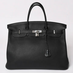 極美品 HERMES エルメス バーキン40 ブラック トゴ 40cm C刻印 シルバー金具 ハンドバッグ 中古 4a003229