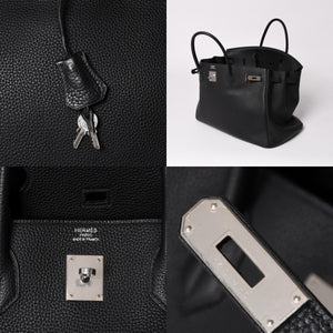 極美品 HERMES エルメス バーキン40 ブラック トゴ 40cm C刻印 シルバー金具 ハンドバッグ 中古 4a003229