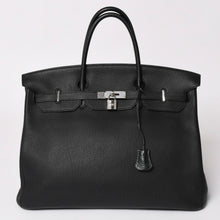 画像をギャラリービューアに読み込む, 極美品 HERMES エルメス バーキン40 ブラック トゴ 40cm C刻印 シルバー金具 ハンドバッグ 中古 4a003229