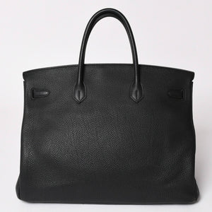 極美品 HERMES エルメス バーキン40 ブラック トゴ 40cm C刻印 シルバー金具 ハンドバッグ 中古 4a003229