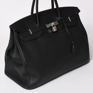 極美品 HERMES エルメス バーキン40 ブラック トゴ 40cm C刻印 シルバー金具 ハンドバッグ 中古 4a003229