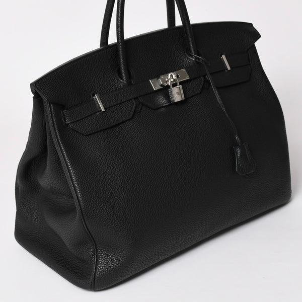 極美品 HERMES エルメス バーキン40 ブラック トゴ 40cm C刻印 シルバー金具 ハンドバッグ 中古 4a003229