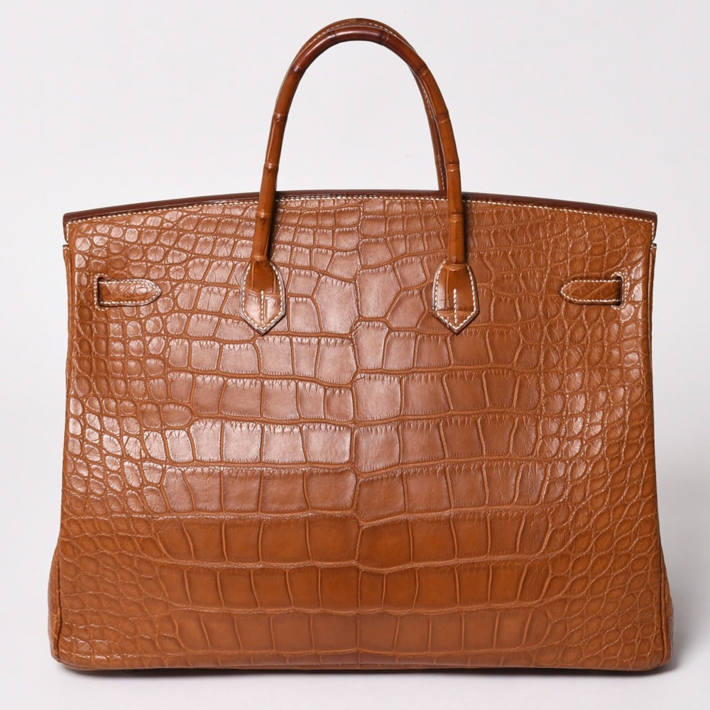 極美品 HERMES エルメス バーキン40 バレニア ゴールド 40cm □Q刻印 シルバー金具 ハンドバッグ 中古 4a003253