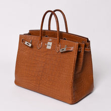 画像をギャラリービューアに読み込む, 極美品 HERMES エルメス バーキン40 バレニア ゴールド 40cm □Q刻印 シルバー金具 ハンドバッグ 中古 4a003253