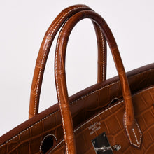 画像をギャラリービューアに読み込む, 極美品 HERMES エルメス バーキン40 バレニア ゴールド 40cm □Q刻印 シルバー金具 ハンドバッグ 中古 4a003253