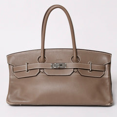 HERMES エルメス ショルダーバーキン42 ハンドバッグ □J刻印 トリヨンクレマンス エトゥープ SV金具 内縫い ゴルチエ期 美品 中古 4a003173