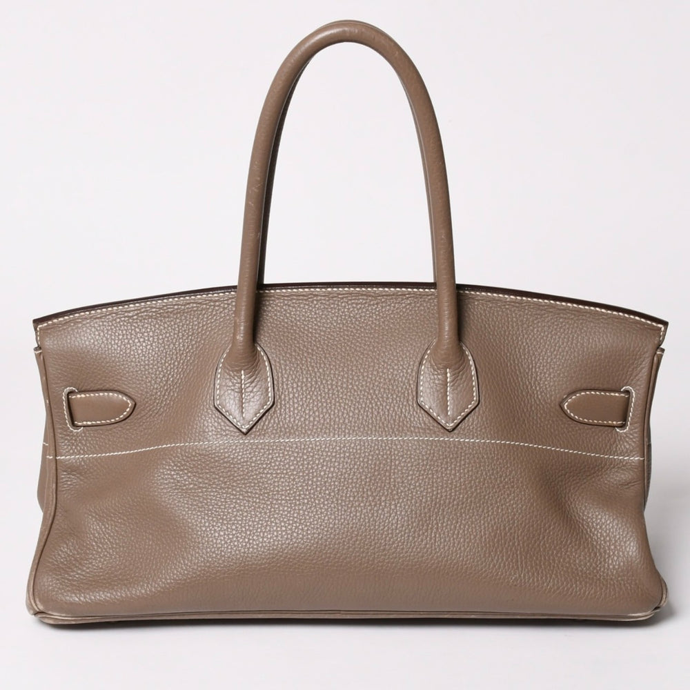HERMES エルメス ショルダーバーキン42 ハンドバッグ □J刻印 トリヨンクレマンス エトゥープ SV金具 内縫い ゴルチエ期 美品 中古 4a003173