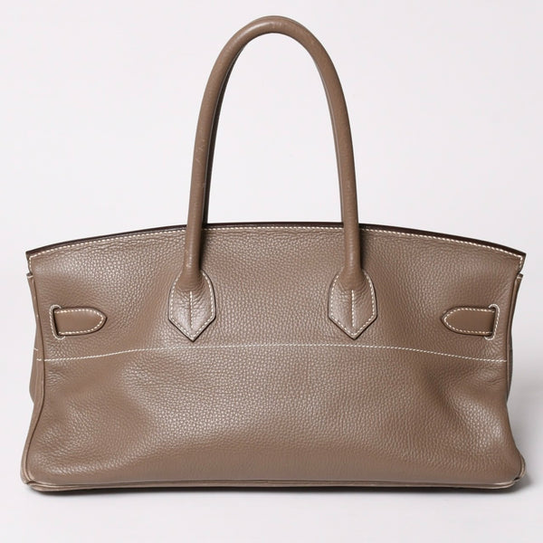 HERMES エルメス ショルダーバーキン42 ハンドバッグ □J刻印 トリヨンクレマンス エトゥープ SV金具 内縫い ゴルチエ期 美品 中古 4a003173