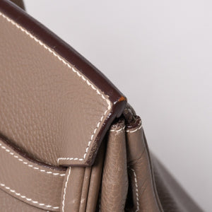 HERMES エルメス ショルダーバーキン42 ハンドバッグ □J刻印 トリヨンクレマンス エトゥープ SV金具 内縫い ゴルチエ期 美品 中古 4a003173