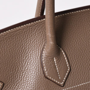 HERMES エルメス ショルダーバーキン42 ハンドバッグ □J刻印 トリヨンクレマンス エトゥープ SV金具 内縫い ゴルチエ期 美品 中古 4a003173