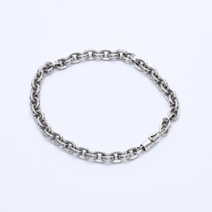 極美品 CHROME HEARTS クロムハーツ ペーパーチェーンブレスレット CHロゴ刻印 シルバー925 SV 7インチ 重量13.59g アクセサリー 中古 4a003227