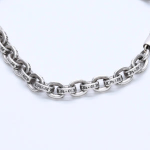極美品 CHROME HEARTS クロムハーツ ペーパーチェーンブレスレット CHロゴ刻印 シルバー925 SV 7インチ 重量13.59g アクセサリー 中古 4a003227