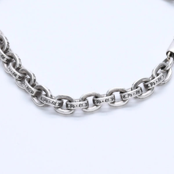 極美品 CHROME HEARTS クロムハーツ ペーパーチェーンブレスレット CHロゴ刻印 シルバー925 SV 7インチ 重量13.59g アクセサリー 中古 4a003227