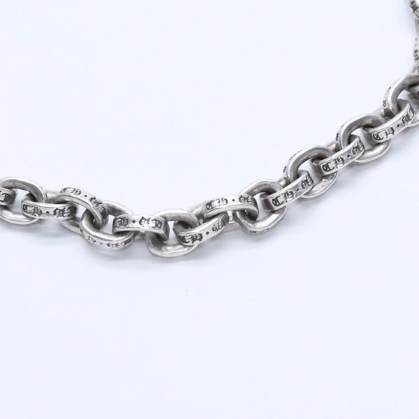 極美品 CHROME HEARTS クロムハーツ ペーパーチェーンブレスレット CHロゴ刻印 シルバー925 SV 7インチ 重量13.59g アクセサリー 中古 4a003227