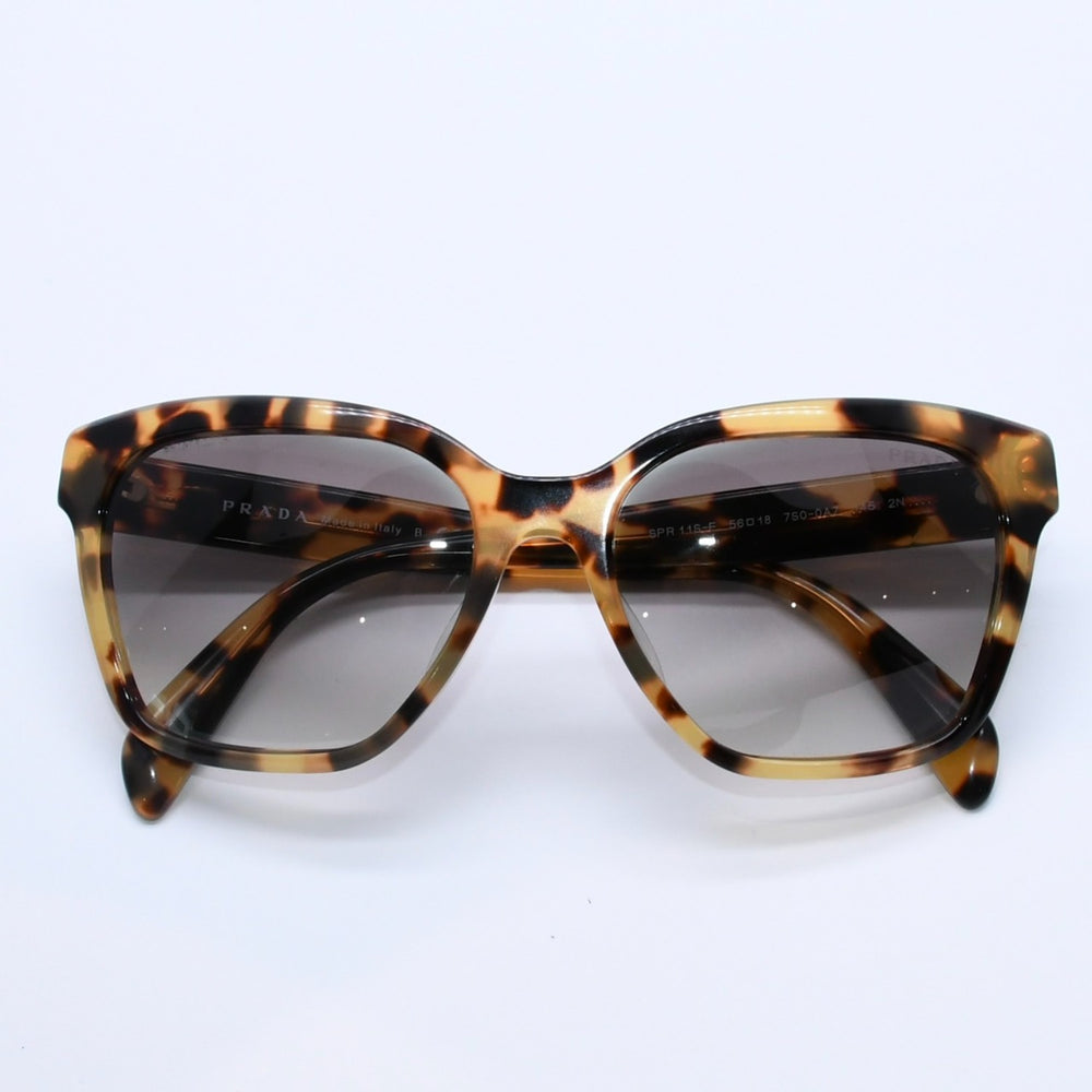 極美品 PRADA プラダ べっ甲柄 サングラス ハニートータス アイウェア グラデーションレンズ PRADAロゴ メガネ SPR 11S-F 中古 4a003231