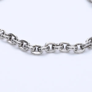 極美品 CHROME HEARTS クロムハーツ ペーパーチェーンブレスレット CHロゴ刻印 シルバー925 SV 7インチ 重量13.59g アクセサリー 中古 4a003227