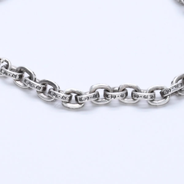 極美品 CHROME HEARTS クロムハーツ ペーパーチェーンブレスレット CHロゴ刻印 シルバー925 SV 7インチ 重量13.59g アクセサリー 中古 4a003227