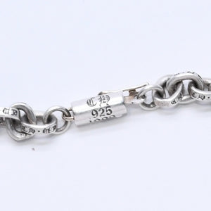 極美品 CHROME HEARTS クロムハーツ ペーパーチェーンブレスレット CHロゴ刻印 シルバー925 SV 7インチ 重量13.59g アクセサリー 中古 4a003227