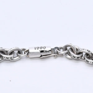 極美品 CHROME HEARTS クロムハーツ ペーパーチェーンブレスレット CHロゴ刻印 シルバー925 SV 7インチ 重量13.59g アクセサリー 中古 4a003227