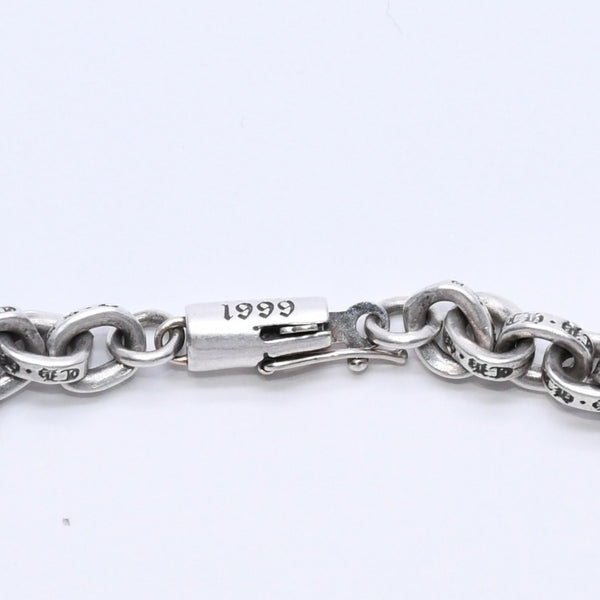 極美品 CHROME HEARTS クロムハーツ ペーパーチェーンブレスレット CHロゴ刻印 シルバー925 SV 7インチ 重量13.59g アクセサリー 中古 4a003227