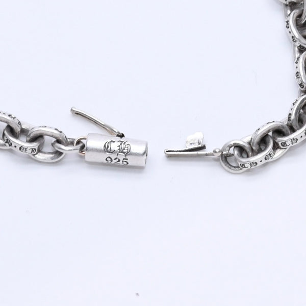 極美品 CHROME HEARTS クロムハーツ ペーパーチェーンブレスレット CHロゴ刻印 シルバー925 SV 7インチ 重量13.59g アクセサリー 中古 4a003227