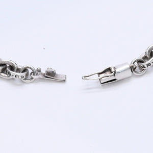 極美品 CHROME HEARTS クロムハーツ ペーパーチェーンブレスレット CHロゴ刻印 シルバー925 SV 7インチ 重量13.59g アクセサリー 中古 4a003227