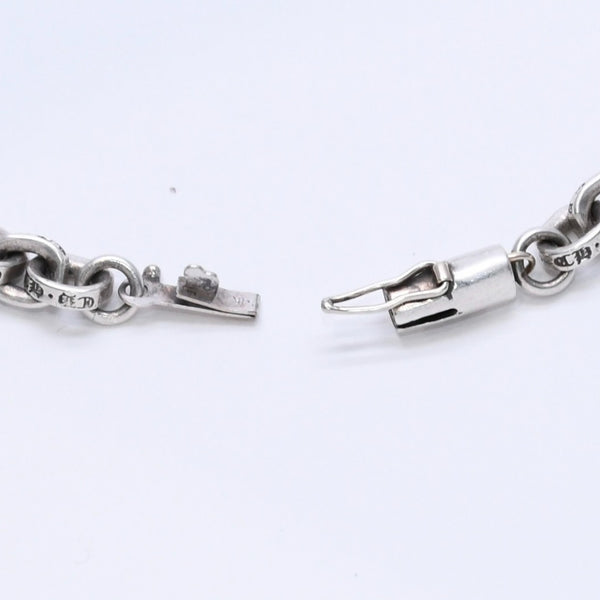 極美品 CHROME HEARTS クロムハーツ ペーパーチェーンブレスレット CHロゴ刻印 シルバー925 SV 7インチ 重量13.59g アクセサリー 中古 4a003227