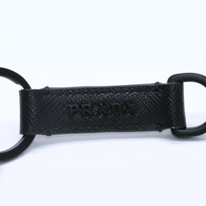 極美品 PRADA プラダ ロゴ コインケース カードカース サファーノレザー ブラック ゴールド ブラック レザー 中古 4a003223